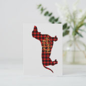 Carte postale de Noël de Buffalo Plaid Dachshund (Debout devant)
