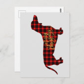 Carte postale de Noël de Buffalo Plaid Dachshund (Devant / Derrière)