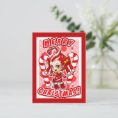 Carte postale de Noël de canne à canne (Debout devant)