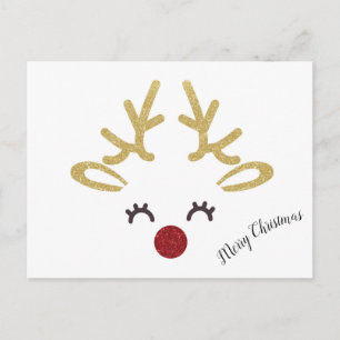 Carte postale de Noël de cerfs