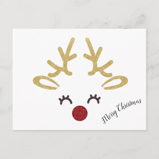 Carte postale de Noël de cerfs (Devant)