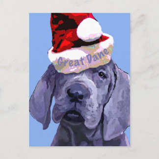 Carte postale de Noël de chiot de great dane