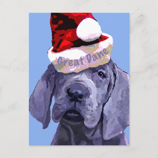 Carte postale de Noël de chiot de great dane (Devant)