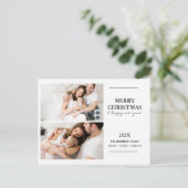 Carte postale de Noël de deux familles modernes (Debout devant)