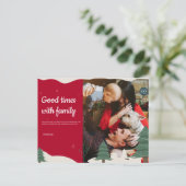 Carte postale de Noël de famille avec bébé et chie (Debout devant)