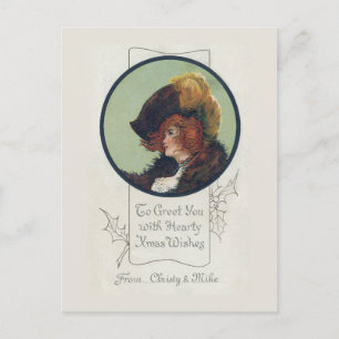 Carte postale de Noël de femme déco