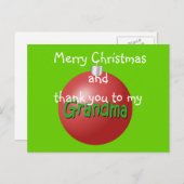 Carte postale de Noël de grand-mère (Devant / Derrière)