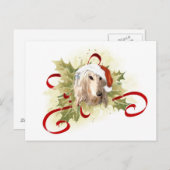 Carte postale de Noël de Hound Afghan (Devant / Derrière)