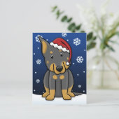 Carte postale de Noël de Kawaii Beauceron (Debout devant)