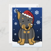 Carte postale de Noël de Kawaii Beauceron (Devant / Derrière)