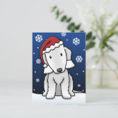 Carte postale de Noël de Kawaii Bedlington Terrier (Debout devant)