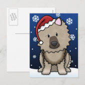 Carte postale de Noël de Keeshond de Kawaii (Devant / Derrière)