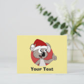 Carte postale de Noël de koala dessin animé (Debout devant)