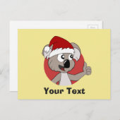 Carte postale de Noël de koala dessin animé (Devant / Derrière)