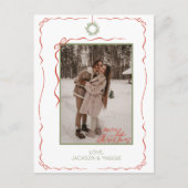 Carte postale de Noël de la boîte rouge de la cour (Devant)