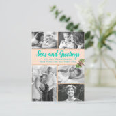 Carte postale de Noël de la famille côtière (Debout devant)