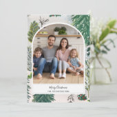 Carte postale de Noël de la forêt d'hiver enchanté (Debout devant)