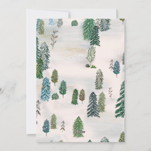 Carte postale de Noël de la forêt d'hiver enchanté (Dos)