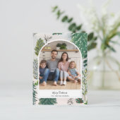 Carte postale de Noël de la forêt d'hiver enchanté (Debout devant)