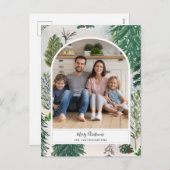 Carte postale de Noël de la forêt d'hiver enchanté (Devant / Derrière)