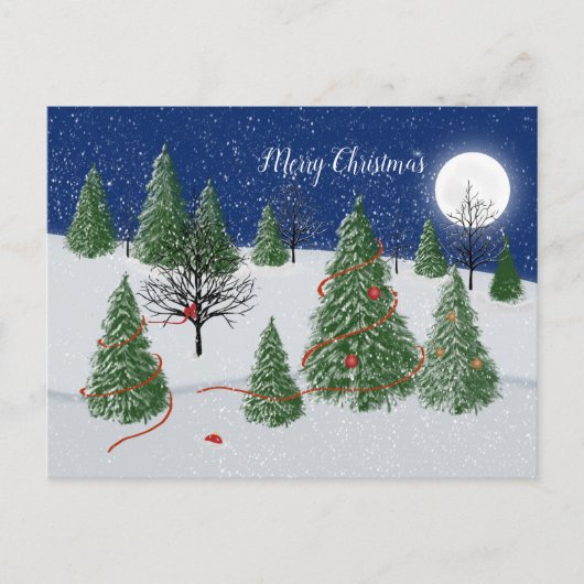 Carte postale de Noël de la forêt enchantée (Devant)