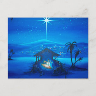 Carte postale de Noël de la Nativité religieuse