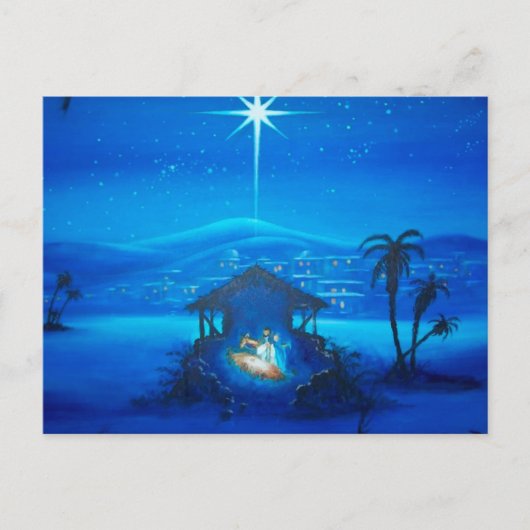 Carte postale de Noël de la Nativité religieuse (Devant)