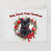 Carte postale de Noël de la première nièce de bébé (Devant)