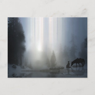Carte postale de Noël de l'église Cowboy