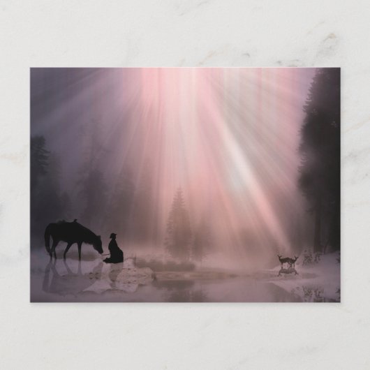 Carte postale de Noël de l'église Cowboy (Devant)