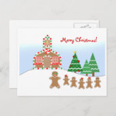 Carte postale de Noël de l'enseignant - Scène du p (Devant / Derrière)