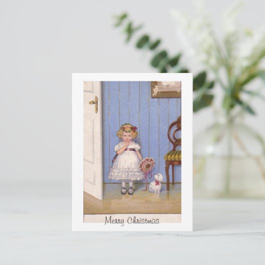 Carte postale de Noël de mode féminin (Debout devant)