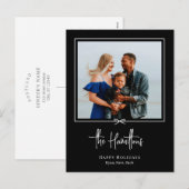 Carte postale de Noël de Noël de la photo cadeau m (Devant / Derrière)