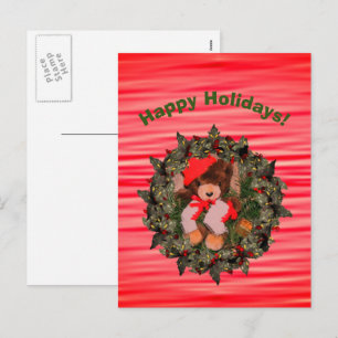 Carte postale de Noël de Noël de l'ours peluche