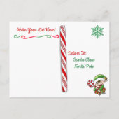 Carte postale de Noël de Père Noël à un enfant (Dos)