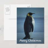 Carte postale de Noël de pingouin (Devant / Derrière)