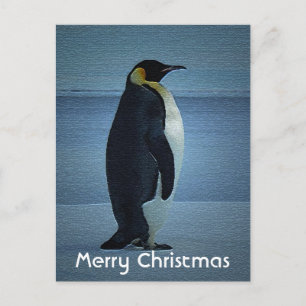 Carte postale de Noël de pingouin