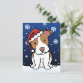 Carte postale de Noël de pitbull de Kawaii (Debout devant)