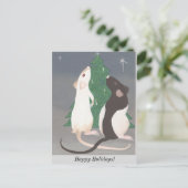 Carte postale de Noël de rat d'animal familier ! (Debout devant)