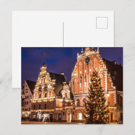Carte postale de Noël de Riga (Devant / Derrière)
