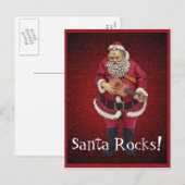 Carte postale de Noël de roches de Père Noël (Devant / Derrière)