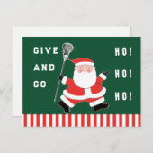 Carte postale de Noël de sport de crosse (Devant / Derrière)