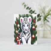 Carte postale de Noël de Tiger Blanc (Debout devant)