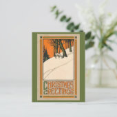 Carte postale de Noël déco avec cerfs, neige et ar (Debout devant)