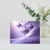 Carte postale de Noël décorative boule violette (Debout devant)