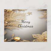 Carte postale de Noël décorative or unique (Devant)