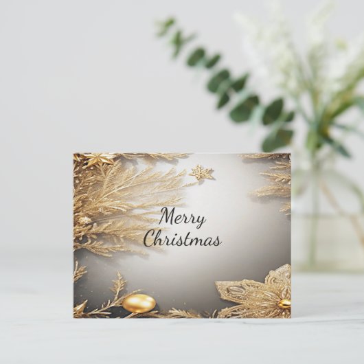 Carte postale de Noël décorative or unique (Debout devant)