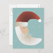 Carte postale de Noël demi-lune Père Noël (Devant / Derrière)