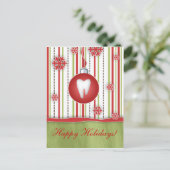 Carte postale de Noël dentaire Red Stripes (Debout devant)