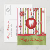 Carte postale de Noël dentaire Red Stripes (Devant / Derrière)